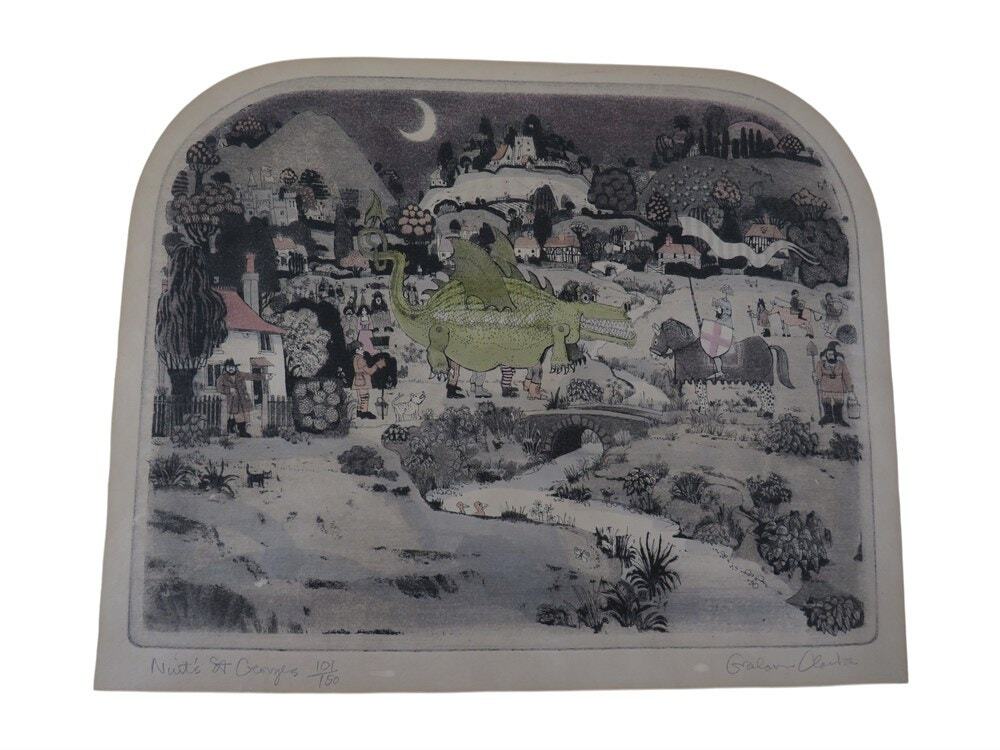 Vintage Graham Clarke Signed Print- "Nuits St Georges" (1977)